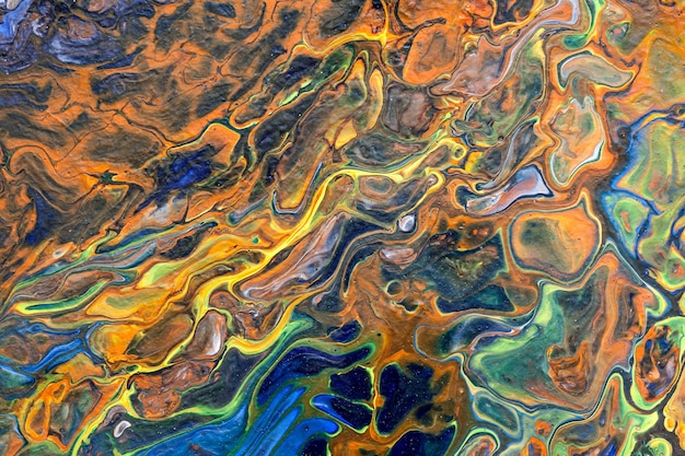 Motley background of different colors. Acrylic pouring. Hand drawn texture