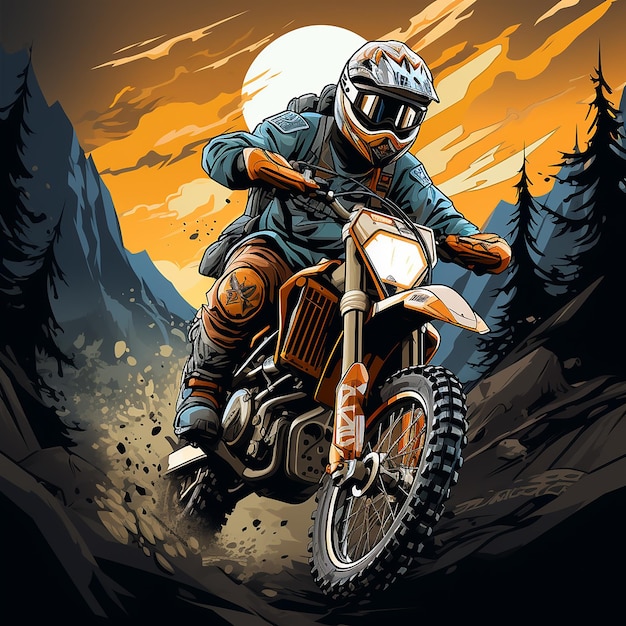 motocross cartoon logo