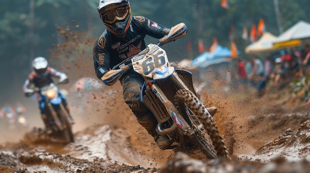 Motocross Rider in Action