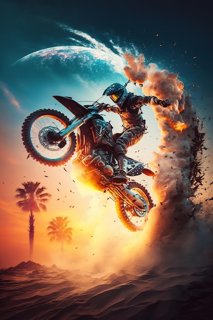 Motocross rider background