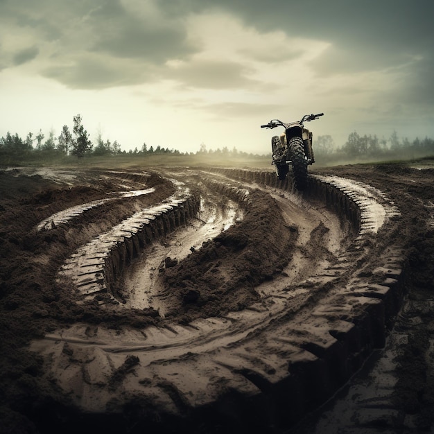 Photo motocross tire track