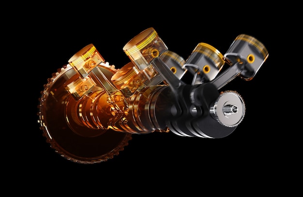 Motor parts as crankshaft and pistons