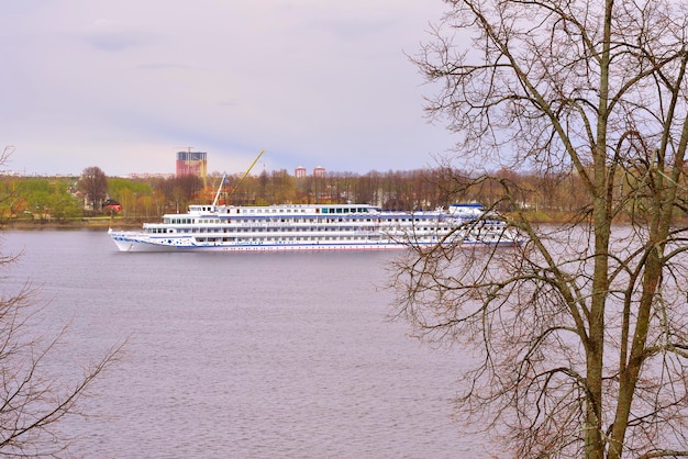 A motor ship on the Volga River