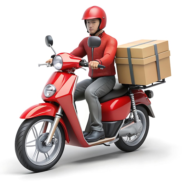 motorbike deliveryman on work