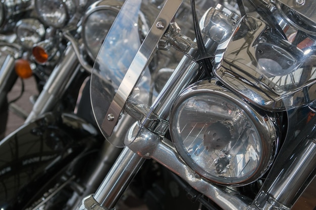 Motorbike Harley detail chromed plated iron metal