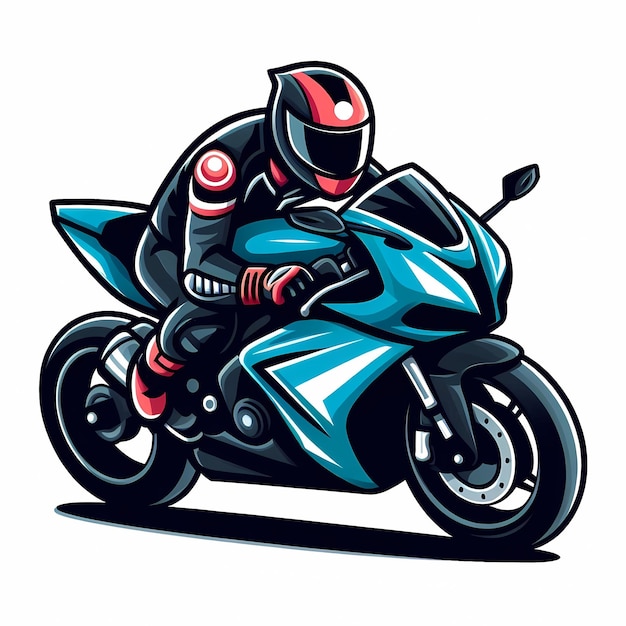 Photo motorbike rider colorful vector illustration isolated on a white background