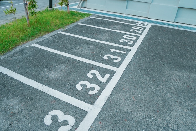 Motorcycle parking number on the road