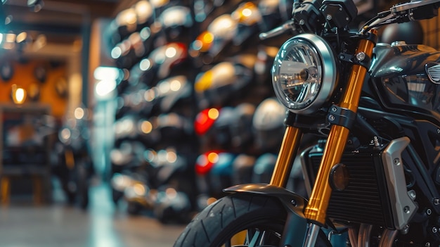 Motorcycle in a Showroom