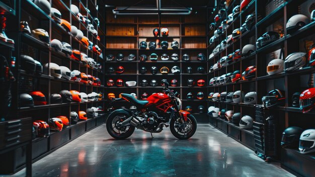 Photo motorcycle in a store