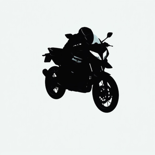 Photo a motorcycle with a black silhouette that says a person on the front