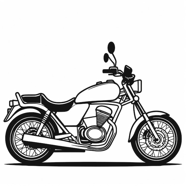 Photo a motorcycle with a black and white drawing of a motorcycle