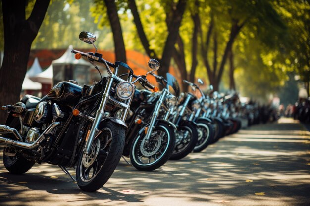 Motorcycles parking outdoor festival Speed vehicle Generate Ai