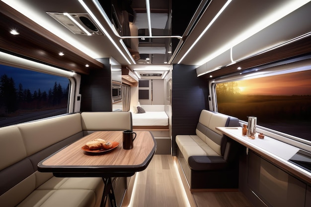 Motorhome camper interior Autotravel concept generative AI