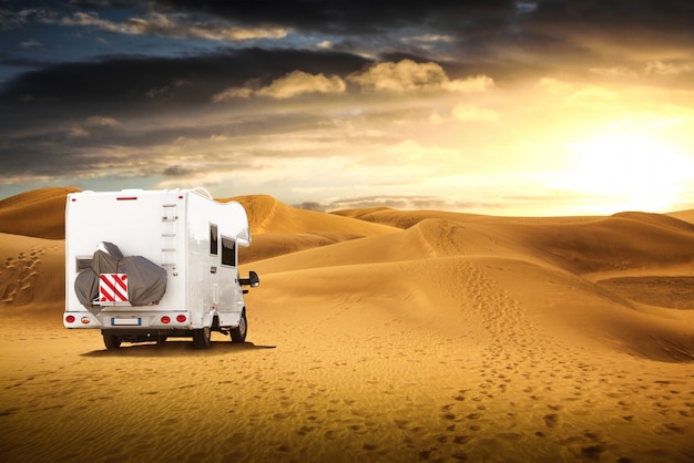 Motorhome in the desert