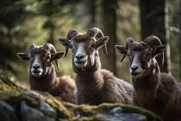 Moullons in an Alpine Swiss woodland