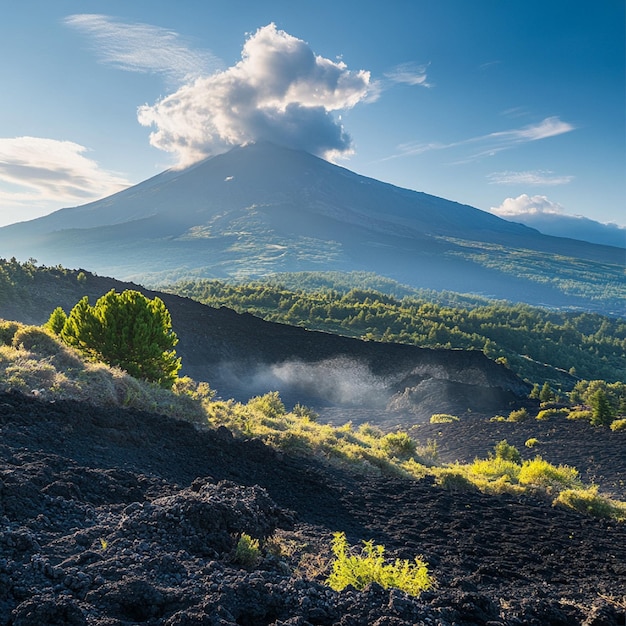 Photo mount etna in a tranquil morning light