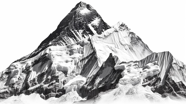 Mount Everest isolated on white background Generative AI