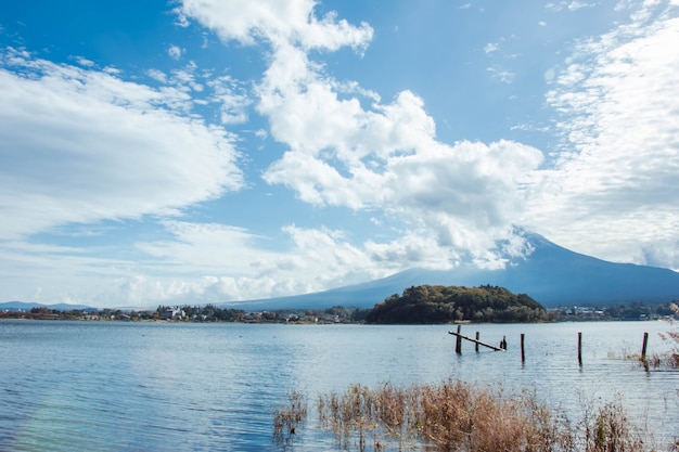 Mount Fuji and Big Cloud at Kawaguchiko lake