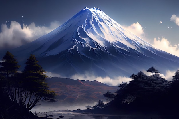 Mount Fuji Japan realistic Generative Ai