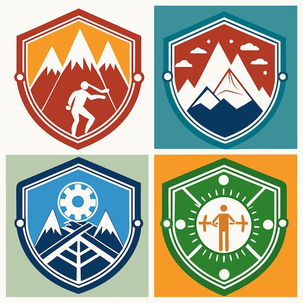 Photo mountain adventure badges perfect designs for hiking climbing and outdoor exploration