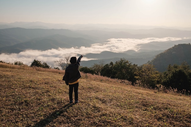 mountain adventurer with a view