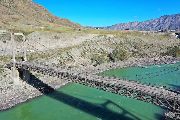 mountain altai river top view drone, landscape altai tourism top view