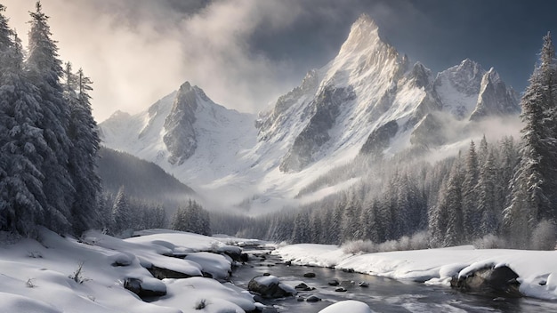 Mountain beauty in snowy areas Desktop Wallpaper 3