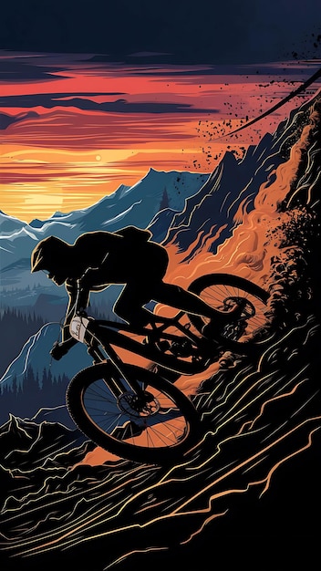 mountain bike rider navigating a steep downhill course