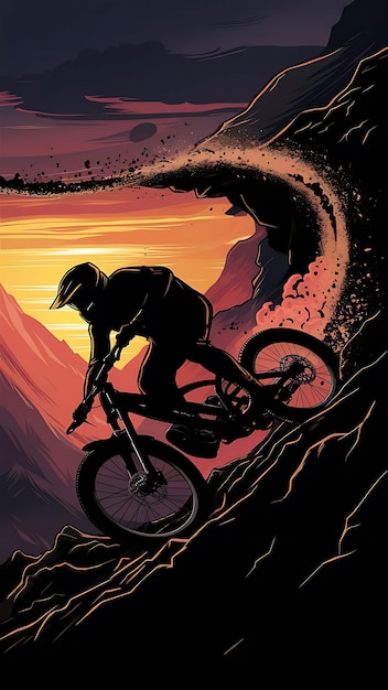 mountain bike rider navigating a steep downhill course