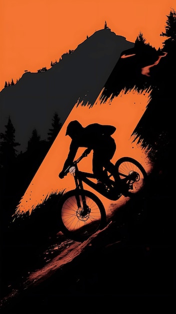 mountain bike rider navigating a steep downhill course