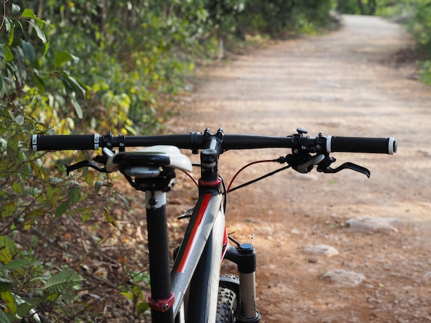 Mountain bike on a rural rocky road. Sport concept.