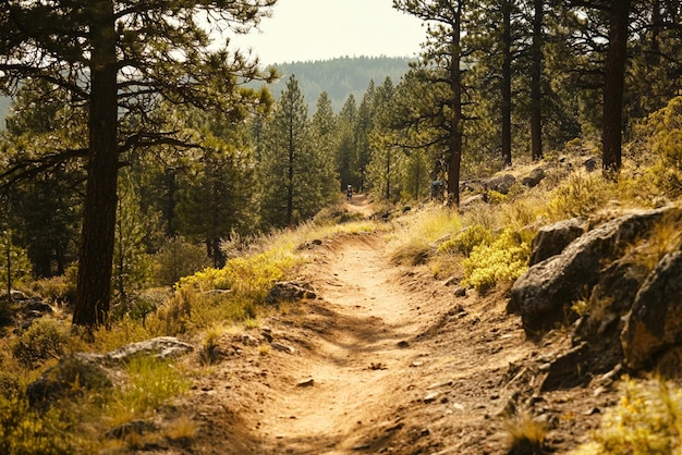 Photo mountain bike trail in a forest