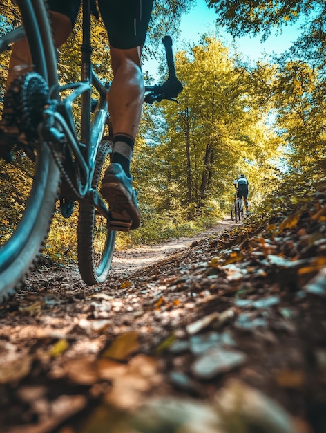 Photo mountain biking on challenging trails