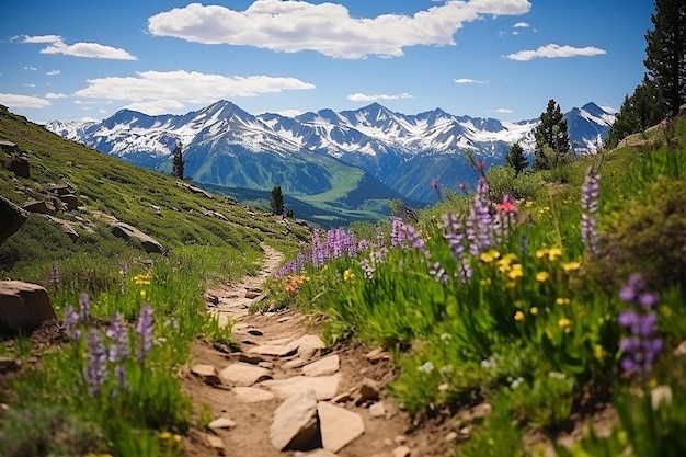 Mountain Bloom Scenic Hike with Wildflowers in Full Bloom