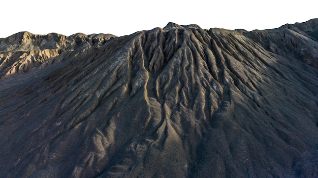 Mountain cliff rock soil and beautiful texture pattern on white background isolate