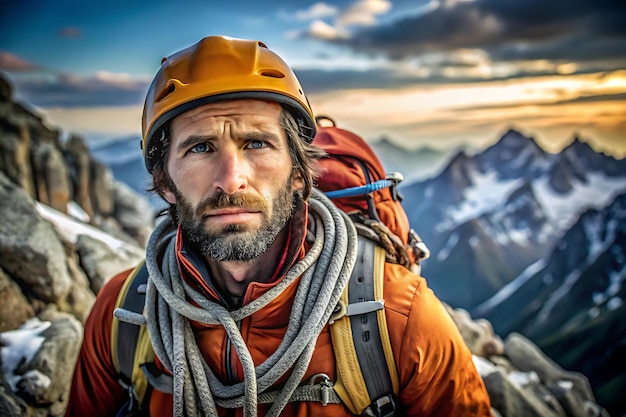 Mountain climbers determined eyes each step part of a larger journey