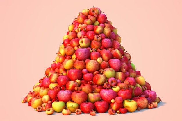 A mountain of delicious fresh apples