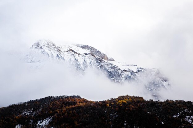 Mountain detail.Snowy mountain landscape