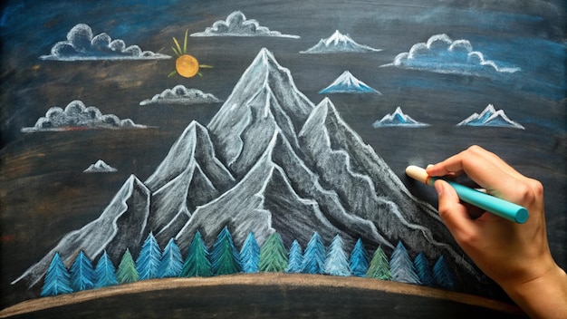 mountain drawing art