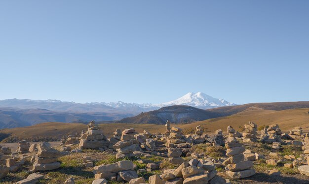 Mountain Elbrus Autumn Elbrus Autumn in the Caucasus mountains GilliSuu district Landscape of