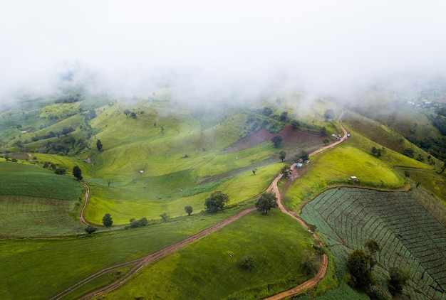 Mountain from aerial view