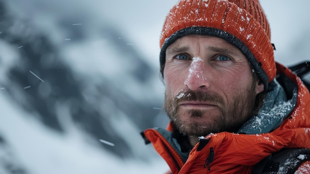 Mountain Guide Dressed in weatherresistant clothing