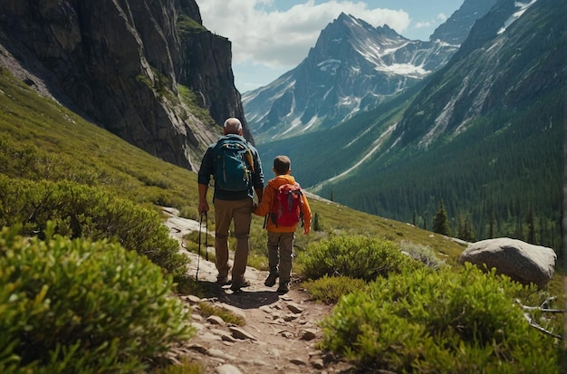 Mountain Hike FatherSon Wilderness