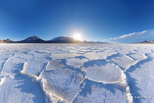 a mountain is in the background with the sun shining on it