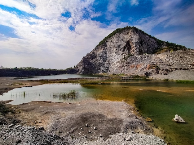 mountain lake desert landscape