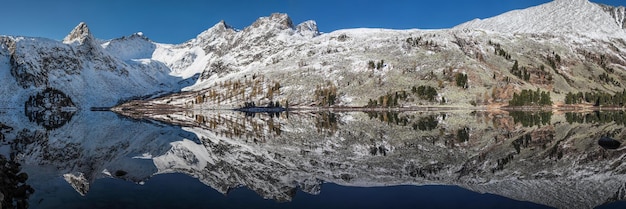 Mountain lake picturesque reflection Panoramic