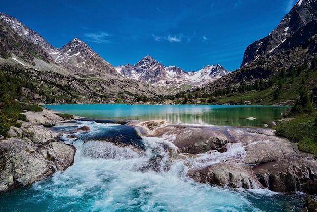 Mountain lake Russia West Siberia Altai mountains Katun ridge