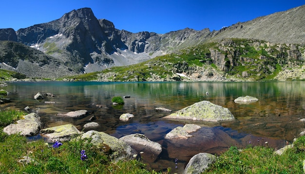 Mountain lake on a summer day