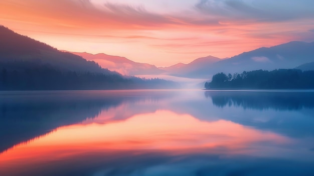 Mountain Lake Surrounded by Majestic Mountains