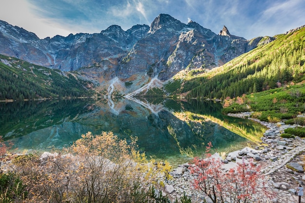 Mountain lake in the Tatras in autumn Wildlife in Poland